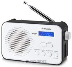 MAJESTIC Radio Portatile (Rt-195dab) Nera E Bianca Dab+FM Sveglia con 2 Allarmi
