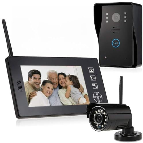 YLXD Videoportero Intercomunicador de Vídeo Sistema de Interfono Soporte Desbloqueo de Monitoreo Intercomunicador de Doble Vía Impermeable Volumen/Brillo/Contraste Ajustable