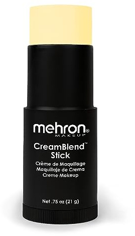 Mehron Makeup CreamBlend Stick | Face Paint, Body Paint, & Foundation Cream Makeup | Body Paint Stick .75 oz (21 g) (Pastel Yellow)