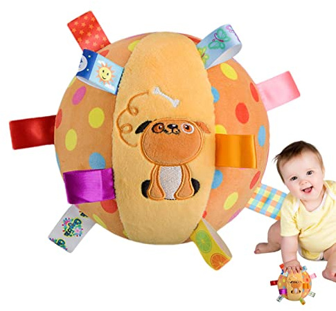 la etiqueta la bola | Sonajero bola tela animal lindo colorido peluche - Pelota suave felpa para niños pequeños, primera bola niños, juguete bola sonajero para Jingan