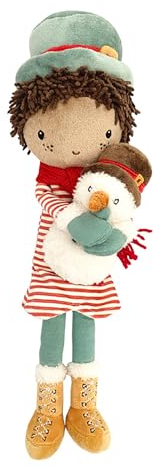 Little Dutch 4567 Stoffpuppe Kuschelpuppe Weihnachten Jake mit Schneemann (35 cm)