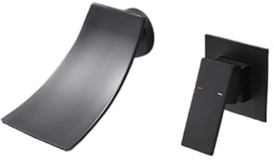 Rubinetto Bidet Bagno Rubinetto A Cascata A Scomparsa Rubinetto A Parete Lavabo Rubinetto Ad Incasso A Scomparsa Oro Caldo E Freddo Nero