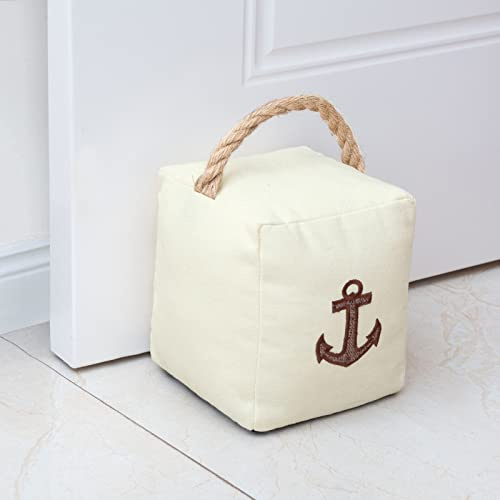 Forecronic Fermaporta decorativo per interni, 1,5 kg, design nautico, 12,7 x 15,2 cm, beige