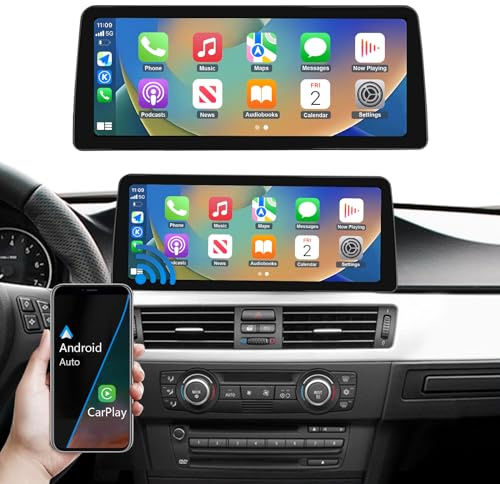 Road Top 12,3 Pulgadas Car Radio Coche con Carplay para BMW Serie 3 E90/E91/E92/E93 2005-2008 con CCC Sistema, Soporte para Inalámbrico Carplay/Android Auto/Mirrorlink/Navegación