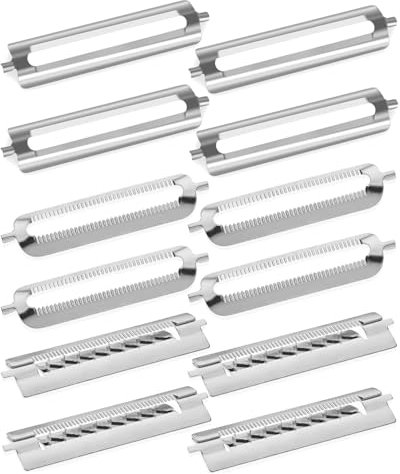 QLEUIFT 12 PCS Coltello di Ricambio Pelaverdure, Coltello di Ricambio Pelaverdure per Sbucciatore Piatto Professionale, Sbucciatore Turbo, Sbucciatore Economico, 3 Tipi di Lame di Ricambio