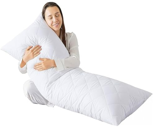 Adam Home Quilted Bolster Pillow (Super King 6FT) Non-Allergenic Orthopedic Long Pillow for Side Sleeper, Back, Neck, Pregnancy, Maternity Support, Full Body Pillow