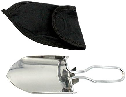 KITANDOVE Tragbare Gartenschaufel Aus Edelstahl Klappschaufel Für Draußen Mit Aufbewahrungstasche Stabil Und Praktisch Für Gartenarbeit