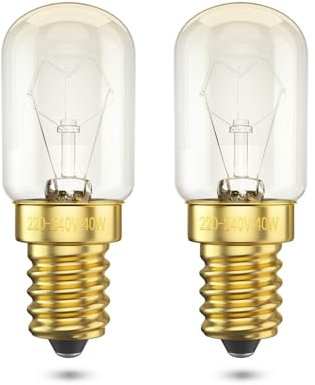 BrightWish Lampadina per Forno E14 T22 – 42W (40, watts), Resistente al Calore 300°C, Dimmerabile, Luce Calda 2700K, Adatta a Frigorifero e Lampada di Sale