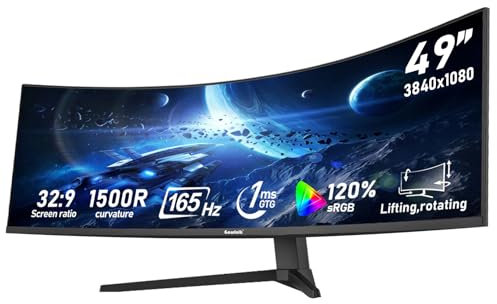 Gawfolk Ultrawide Monitor 49 Zoll 1500R gebogen 165Hz Monitor