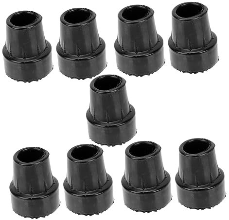 PACKOVE 9pcs Crutches Rubber Head Skid Sleeve Foot Protectors for Cane Foot Pads for Walking Stick Ferrule Replacement