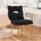Ckaff Fauteuil Coiffeuse, Fauteuil de Salon Chaise Coiffeuse avec Coussin Amovible et Pied Métal, Fauteuil Rembourré en Sherpa Bouclé pour Chambre à Coucher Coiffeuse Salon, Noir