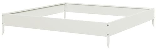 Bancal de acero 100 x 100 x 18,5 cm – Jardín blanco para verduras y hierbas – duradero y resistente a la intemperie – ideal para pequeños jardines y balcones