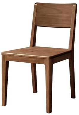YESWOOD Lot de 2 Chaises de Salle à Manger en Chêne Massif, Noyer | Style Minimaliste, Chaises Assemblées, Pour Cuisine, Salon, Chambre, 44,8 x 54 x 80 cm