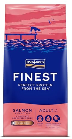 Fish4Dogs Finest Salmon and Potato Dog Food | Natural, Hypoallergenic Dog Food | Great for Healthy Skin and Coat | Rich in Omega 3, 6 and 9 (Small Kibble - 6kg)