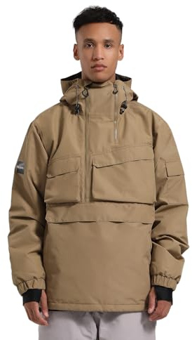 GSOU SNOW Men Ski Jacket Snowboard Coat Snow Pullover Hooded Winter Outdoor Sports Waterproof Windproof