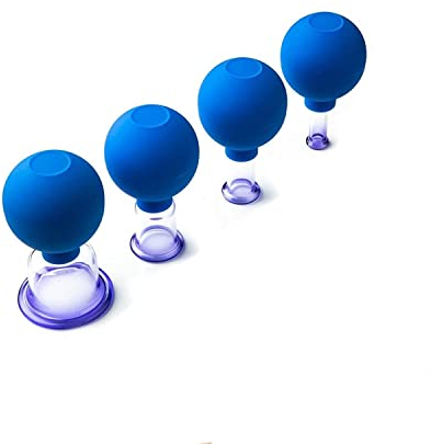 Lot de 4 ventouses en verre avec balle d'aspiration - 4 tailles