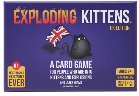 Exploding Kittens UK Edition, 2-5 Players, Age 7+ Card Game