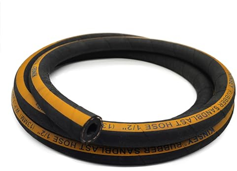 HOLDWIN Manguera de chorro de arena de 1/2 pulgada de diámetro interior, 1 pulgada de diámetro exterior, manguera de goma resistente de 10 pies de largo, gabinete de chorro de arena para pistola de