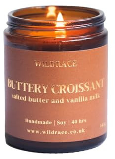 WILDRACE Buttery Croissant Pastry Scented Candle | Luxury Aromatherapy Scented Soy Candle | Bakery Gifts