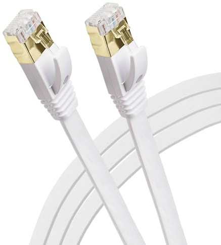 Maplin Flat Ethernet Cable 1M, CAT7 UTP LAN Network Cable RJ45 10Gbps Individual Shielding, Compatible with Laptop/PC, CCTV, PS4/5, Xbox, Switch, Modem, Router, Smart TV, Printer, WiFi Extender