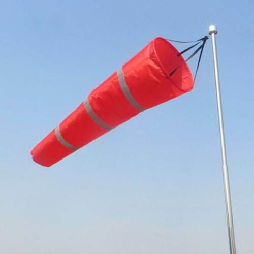 Windsack aus Polyester in Rot, unverzichtbar für genaue Windmessung in landwirtschaftlichen und meteorologischen Anwendungen (80 cm)