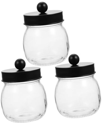 HOLIDYOYO 3piezas Organizador De Bolas De Algodón y Hisopos Tarro Transparente Práctico y Elegante