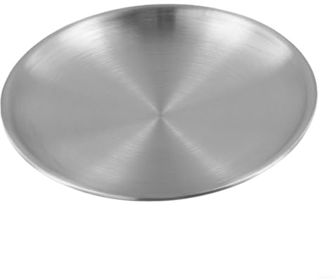 Platos redondos de acero inoxidable para servir material alimenticio para un uso duradero (14 cm)