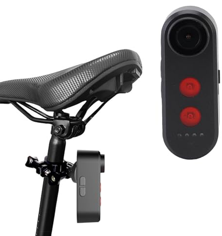 Bewinner Cykel Bakifrån Kamera med Bakljus, 4K HD -slinginspelning Av Videobandspelare med Appövervakning och Fillåsning, 140 Graders Vidvinkellins för (16g)