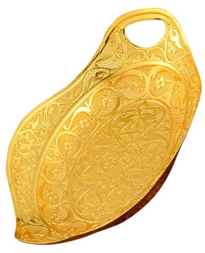 LABRIMP Vassoio Portamerenda in Metallo Con Doppia Maniglia Design Cinese Antiscivolo Vassoio Da Portata Per Snack Frutta e Pane Per Casa Ufficio e Feste Idea Regalo Originale