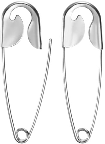 M METERXITY 2 Piezas De Alfiler De Seguridad Grande 4.33 Pulgadas (110mm) Alfiler De Prenda Pesado De Aleación De Zinc para Coser Ropa/Vestuario/Faldas [Tono Plateado]