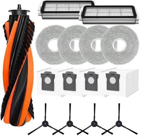 URPIZY Pack de Recambios para Cecotec para Conga X70 Robot Aspirador Cepillo Principal Paños Filtro Bolsas de Polvo Cepillos Laterales Limpieza Profunda Fácil Instalación 3L Bolsa Compatibilidad(A)