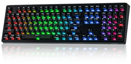 EPOMAKER HE108 Tastiera Wireless da Gioco, 8K Polling & 10000mAh, SOCD & DKS, Full-Sized Hall Effect Keyboard with Rapid Triggering, Custom Driver, RGB Backlit, PBT Keycap (Nero, Creamy Jade HE)