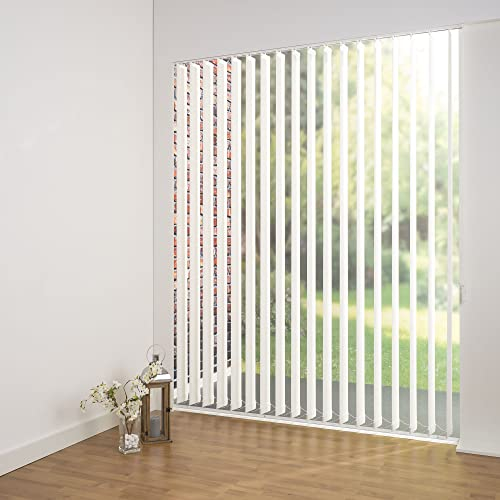 ourdeco® Komplett-Vertikalanlage/Breite: 150 cm/Höhe: 180 cm/Farbe: weiß/Lamellenbreite 127 mm/in der Höhe kürzbar/Decken- oder Wandmontage/lichtdurchlässig