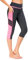 Flatik Damen Netzoberfläche Sport Gym Yoga Laufen Fitness Leggings Hose, Grau Pink(3/4 Capri), M