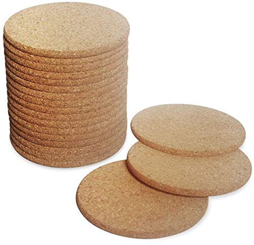 Untersetzer aus Kork, rund, Retro, Untersetzer aus Holz, Vintage, für Getränke, Kaffee, lustig, Naturholz, geeignet für Restaurant zu Hause, Büro, 20 Stück