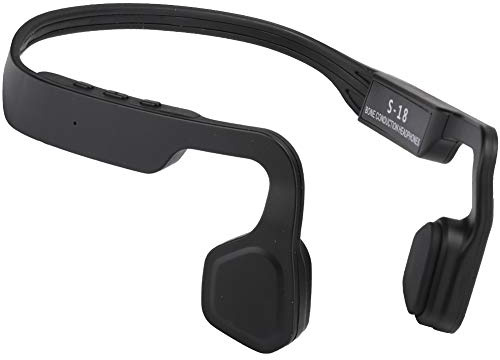 Garsent Bone Conduction hörlurar, Bluetooth 4.2, trådlösa sporter, öppna öron, trådlöst headset, brusreducerande hörlurar för löpning cykling körning (svart)