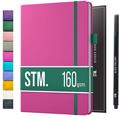 Notizbuch B5 Dotted Bullet Journal Buch und Stift - Gepunktet - Scribbles That Matter Notebook B5 - Auslaufsicheres 160g dickes papier, 150 Seiten, Hardcover Bujo, Hardcover Dot Grid note book