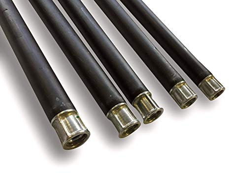 Lot de 5 cannes de ramonage noires | Complément ou rallonge de kits cheminées | Longueur 7 mètres | 5 * 1,40 m | Embout acier fileté M12*1,75mm | Kibros 5KIT5CN14b