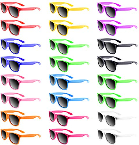 TUPARKA 24er-Pack Neonfarben Sonnenbrillen Partygeschenke Goody Bag Fillers Bulk Pool Party Toy