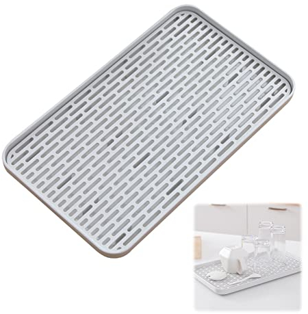 Cerioll Scolapiatti Con Vassoio Antigoccia, Vaschetta Raccogligocce, Vassoio Per Tazza E Frutta, Scolapiatti Per Stoviglie Di Vario Genere, Con 2 Ripiani