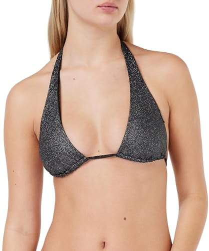 Calvin Klein Damen Triangel Bikini Oberteil Halterneck Triangle ohne Bügel, Schwarz (Pvh Black), XS