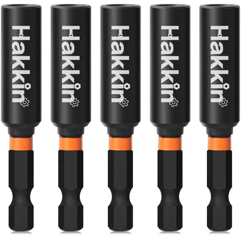 Hakkin 5 x 60 mm Bithalter Magnetisch Bit Halterung 1/4 Schnellwechsel Bithalter Magnetische Bohrer Verlängerung für Elektrische Bohrmaschine Schlagschrauber Schraubendreher Akkuschrauber