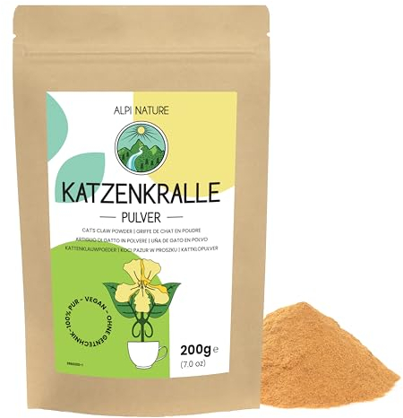 Alpi Nature Katzenkralle Pulver 200g, Katzenkralle gemahlen für Smoothies, Säfte und Tee