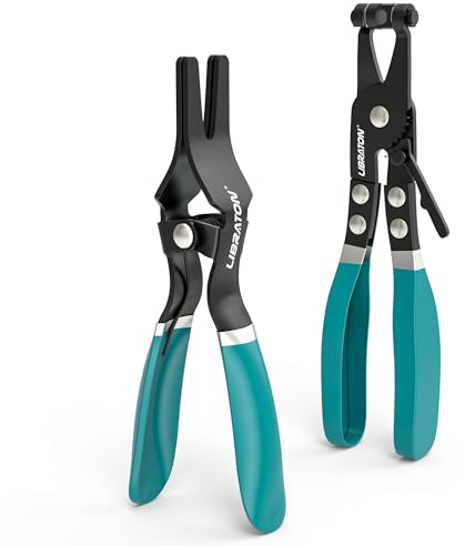 LIBRATON Lot de 2 pinces pivotantes pour tuyaux de carburant, d'huile et d'eau, avec pochette de rangement