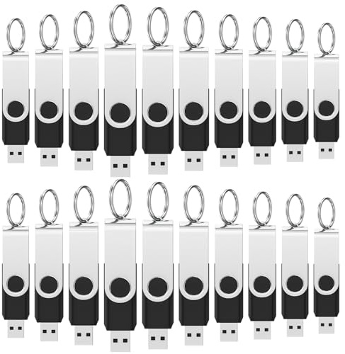 WOOOLKEN 8 Go Clé USB 50 Lot de 2.0 Clef USB Stockage Rotation Disque Mémoire Stick pour Ordinateur Portable, Ordinateur, TV, Voiture （8Go,50 pièces,Noir）