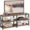 Yaheetech TV Stand for TVs up to 65 Inch, TV Unit with Open Storage Shelves, TV Cabinet for Living Room, Bedroom, Length 140 cm, Rustic Brown