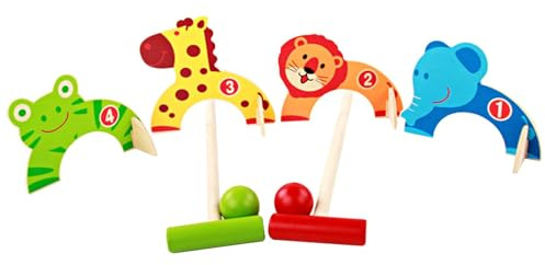 Animal Croquet Games, Croquet Set for - Jungle Animals Interactive Croquet Game - Fun to Improve Hand Eye Coordination for Boys and Girls