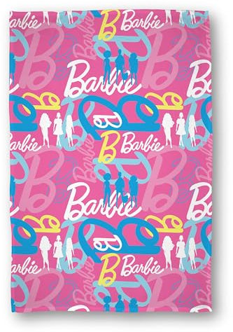 Barbie Official Licenced Fleece Blanket | Pink Logo Design | Unboxed Bedroom Design | Warm Super Soft Feel Throw Comforter | Perfect for Home, Bedroom, Travel, Sleepovers & Camping