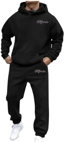 Generisk herr joggingdräkt träningsoverall huvtröja och joggingbyxor tvådelad fritidsoverall sportdräkt tävlingsset utomhus hemmadräkt vår löpkläder mikrofiber tracksuit