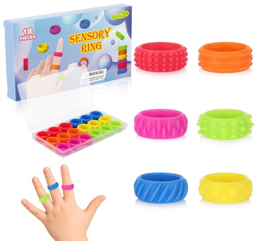 Set di 18 fidget spinner, giocattoli sensoriali in silicone, giocattoli antistress per bambini e adulti con autismo e ADHD, che riducono ansia e irrequietezza